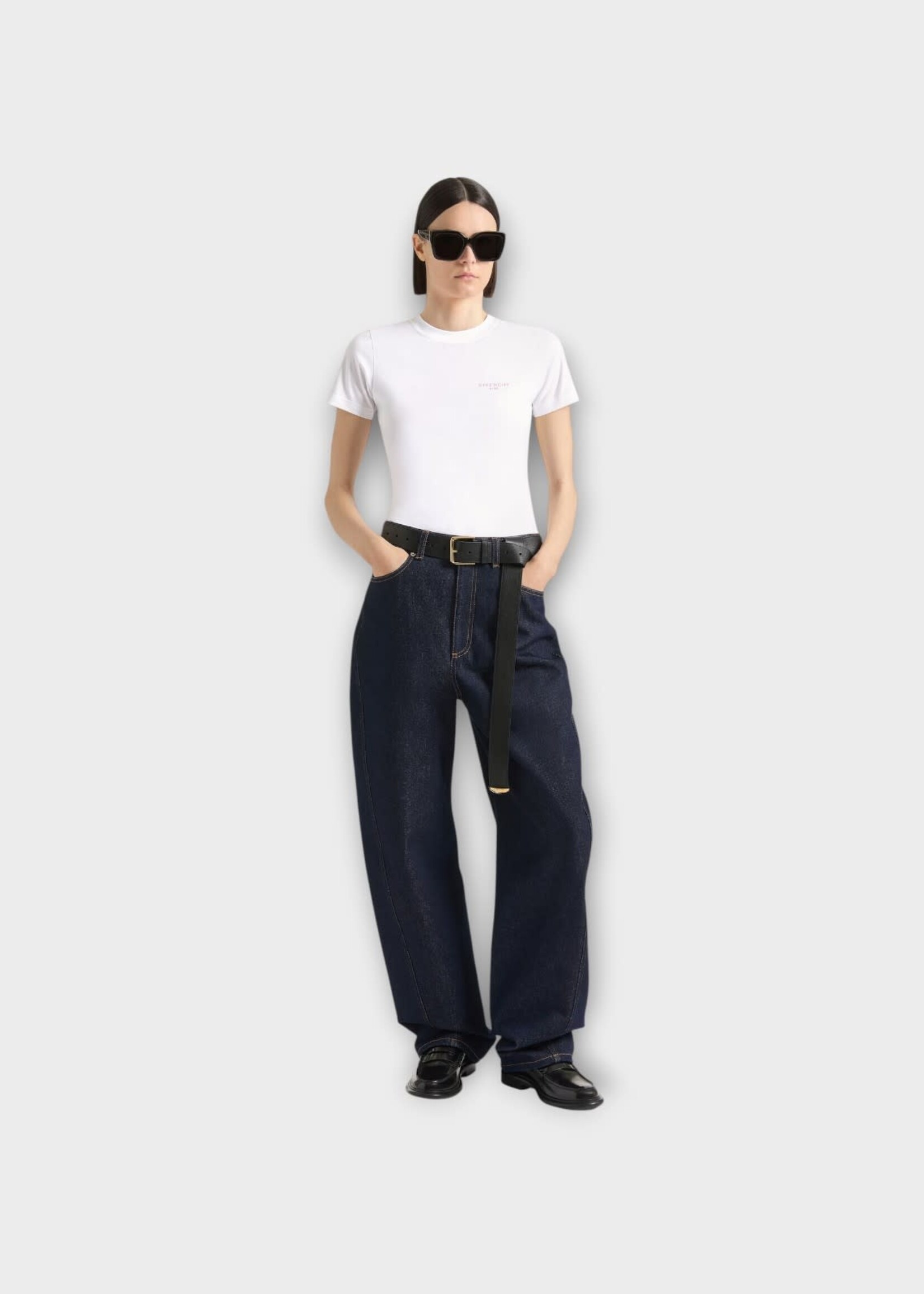 Givenchy Givenchy T-Shirt, White, Cotton Slim Fit T-Shirt In White w/ Embroidery