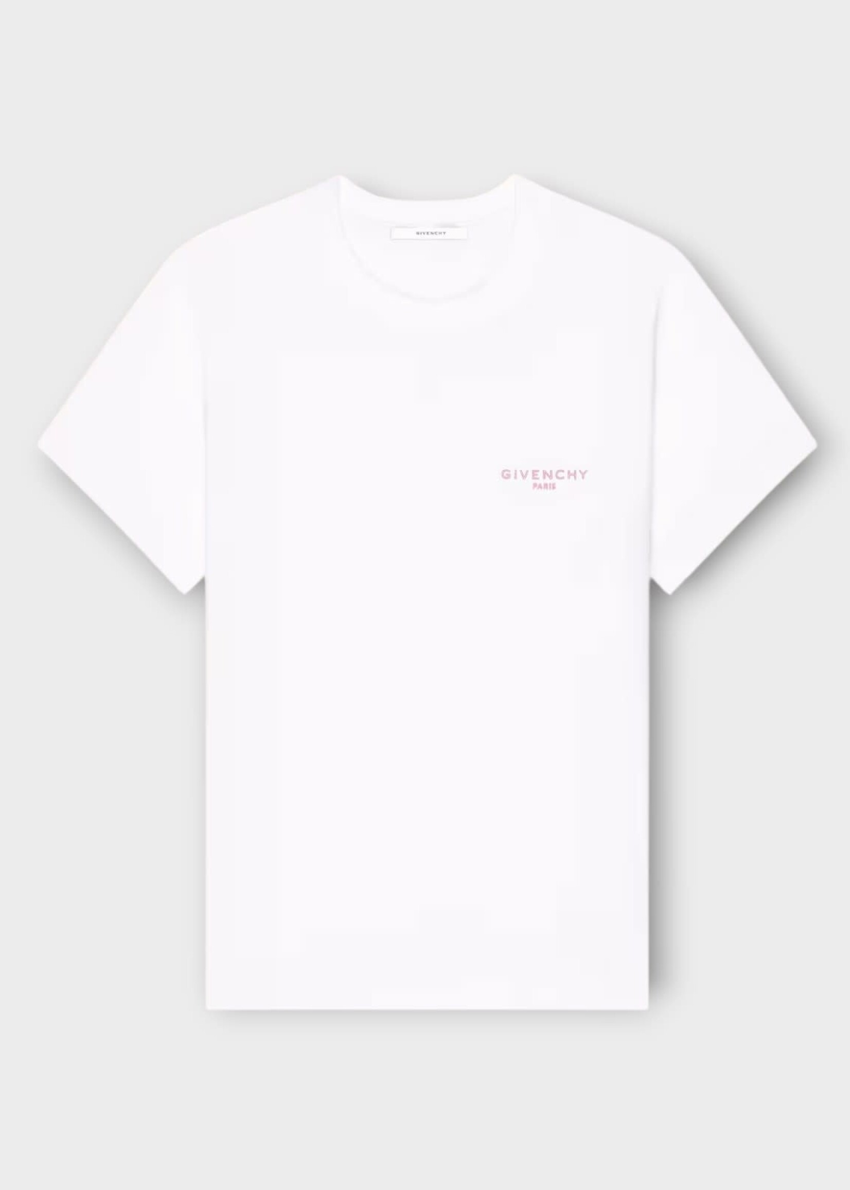 Givenchy Givenchy T-Shirt, White, Cotton Slim Fit T-Shirt In White w/ Embroidery