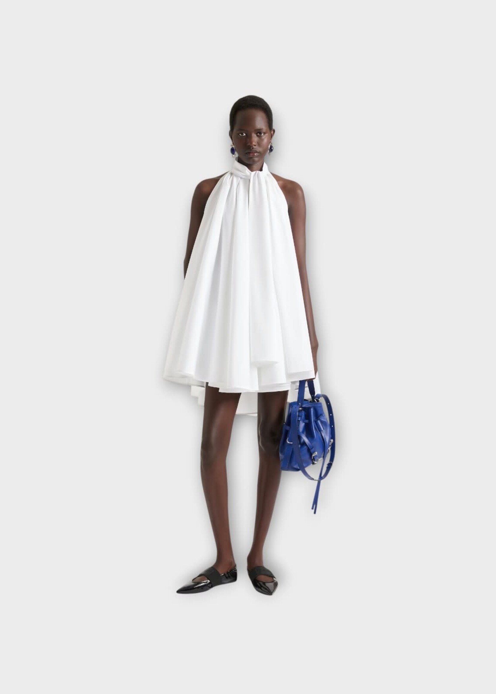 Givenchy Givenchy Dress, White, Cotton Sleeveless Mini Dress In White w/ Bow