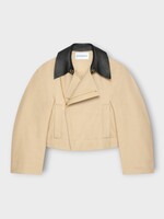 Givenchy Givenchy Jacket, Beige, Cotton A-Line Cocoon Sleeves Cropped Jacket In Beige