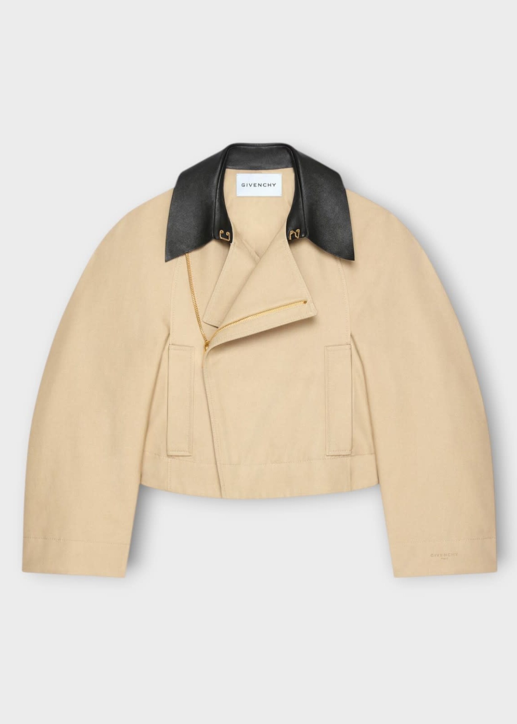 Givenchy Givenchy Jacket, Beige, Cotton A-Line Cocoon Sleeves Cropped Jacket In Beige
