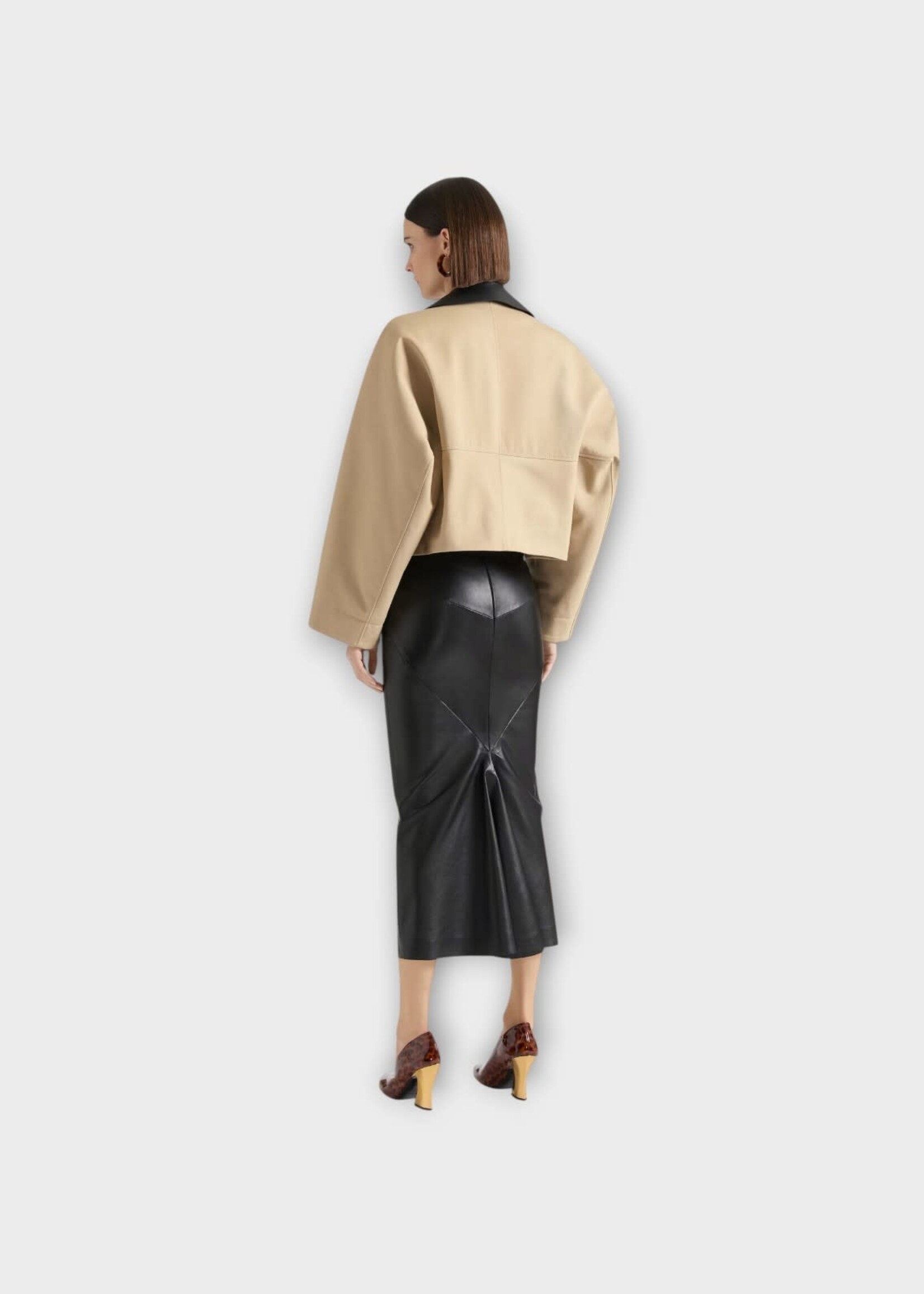 Givenchy Givenchy Jacket, Beige, Cotton A-Line Cocoon Sleeves Cropped Jacket In Beige