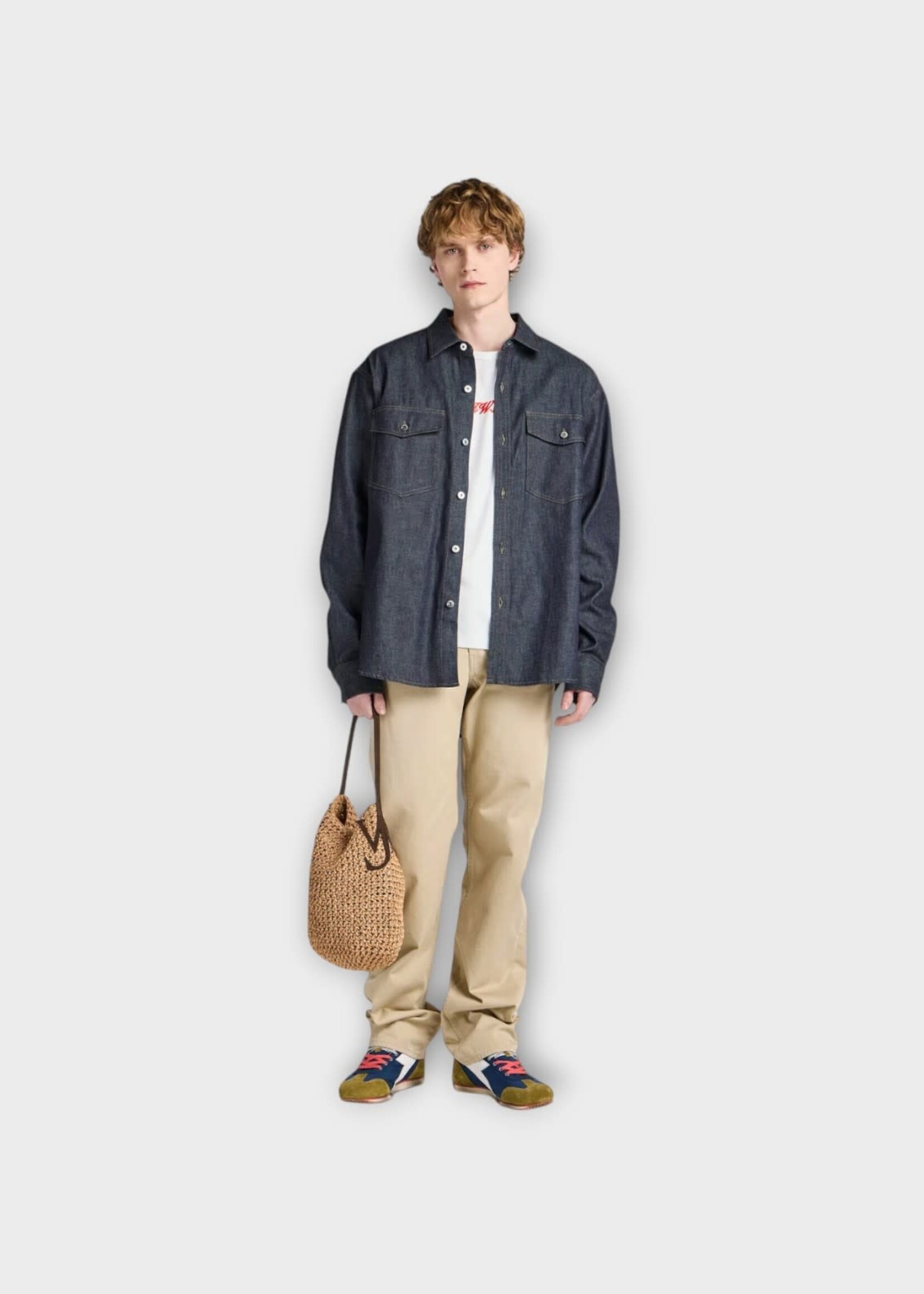 J.W. Anderson J.W.Anderson Bag, Brown, Small Raffia Bulb Bag In Natural & Brown