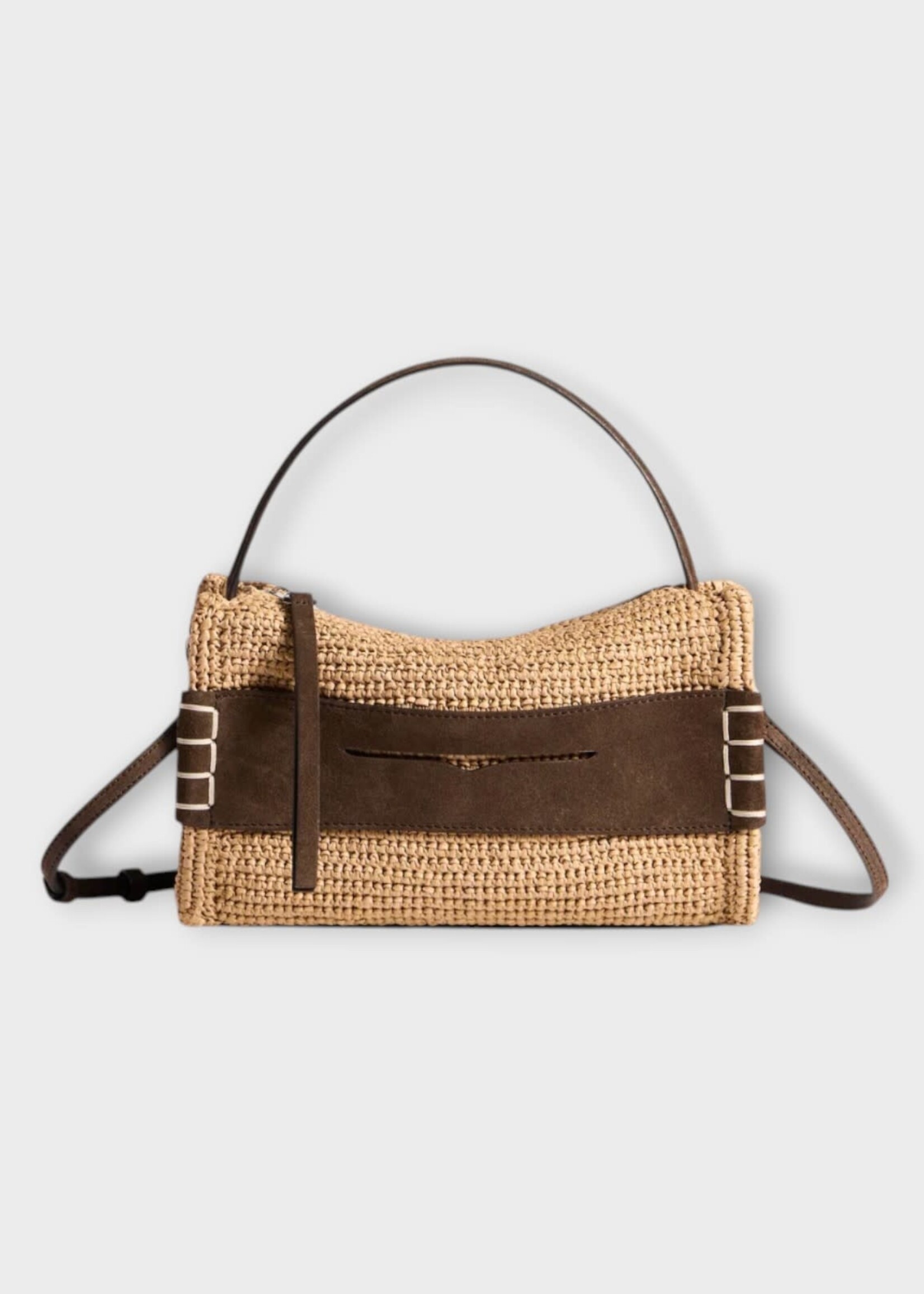 J.W. Anderson J.W.Anderson Bag, Brown, Small Raffia Loafer Bag In Natural & Brown