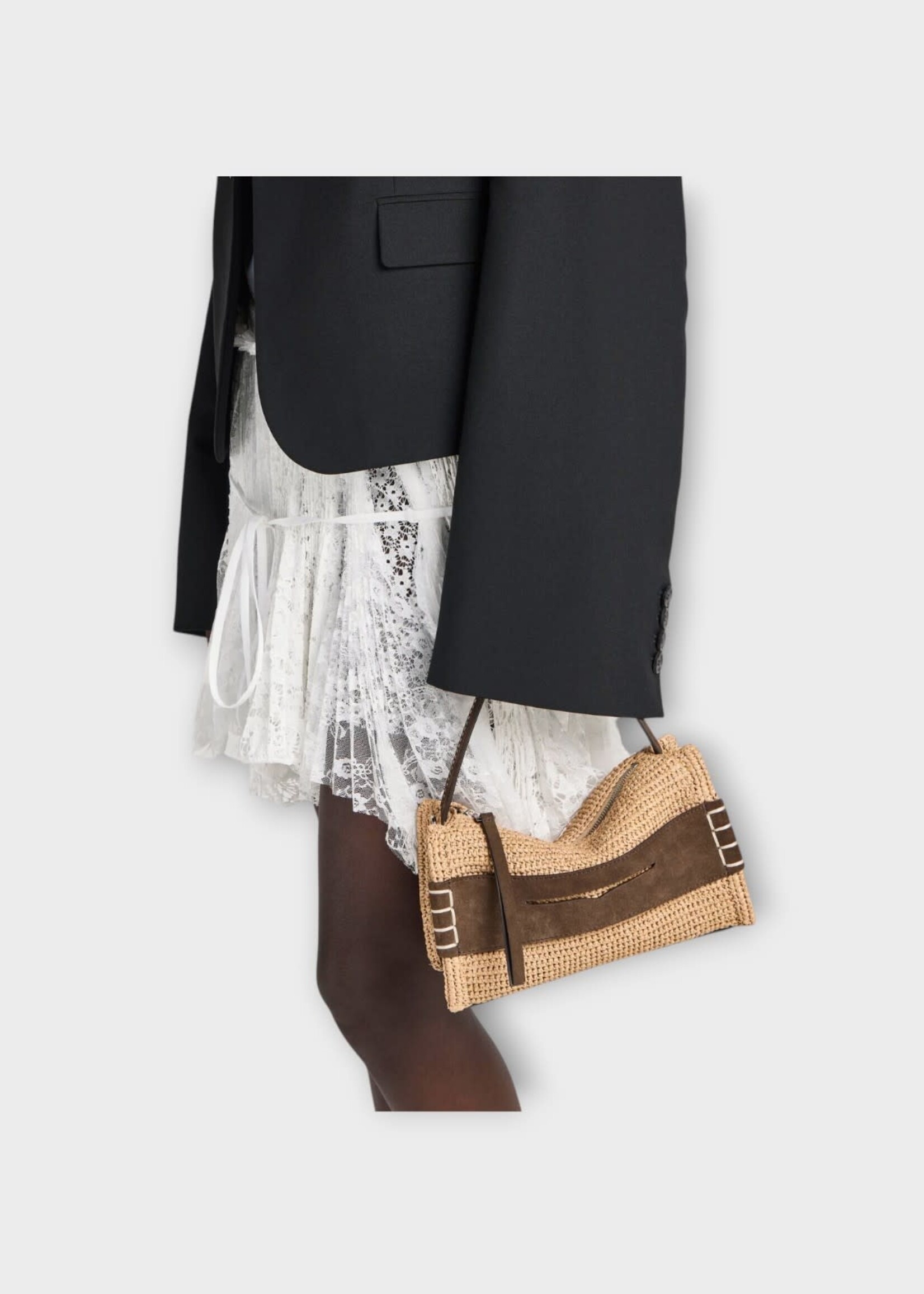 J.W. Anderson J.W.Anderson Bag, Brown, Small Raffia Loafer Bag In Natural & Brown