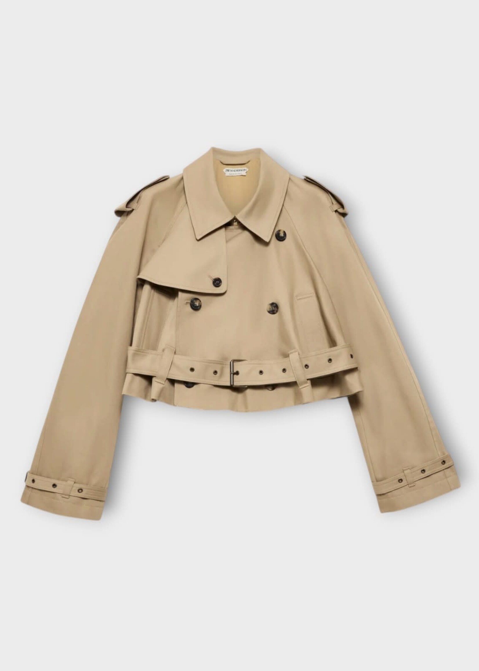 J.W. Anderson J.W.Anderson Coat, Beige, Cotton Boxy Cropped Trench In Beige