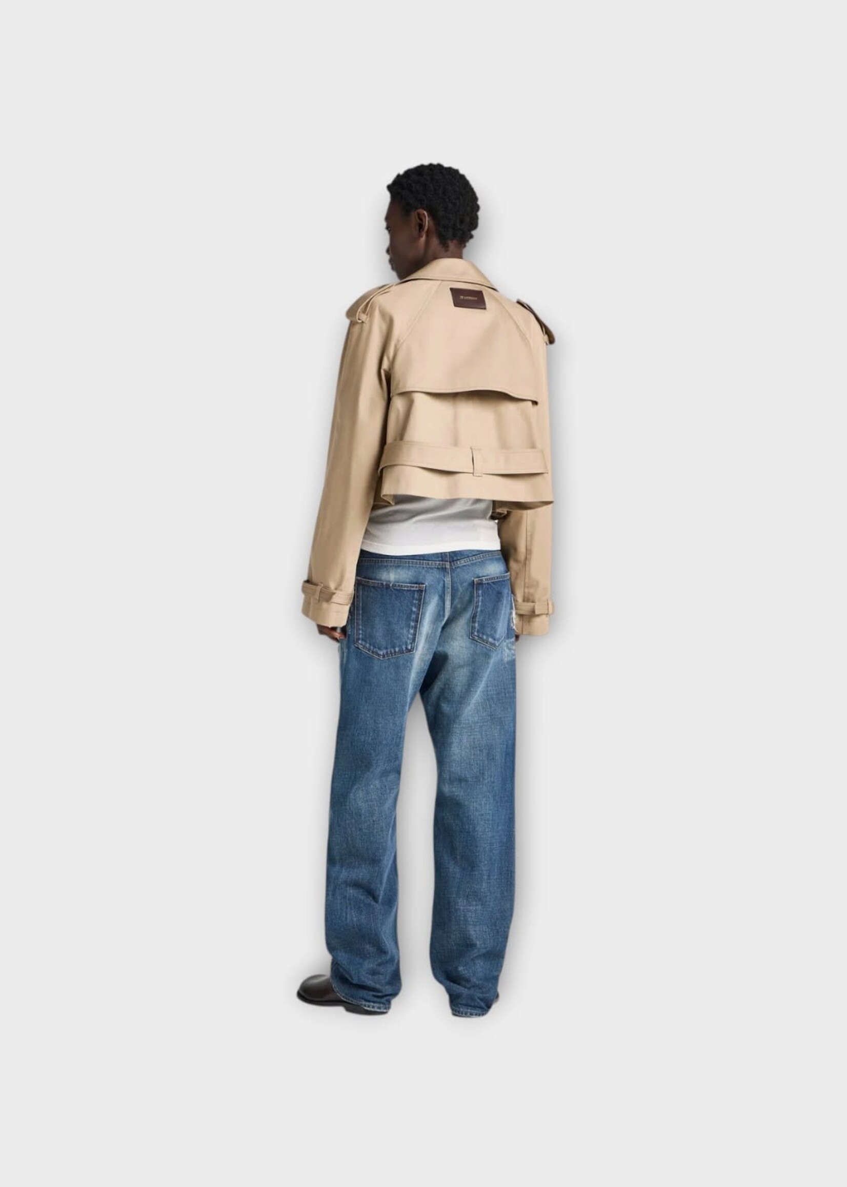 J.W. Anderson J.W.Anderson Coat, Beige, Cotton Boxy Cropped Trench In Beige