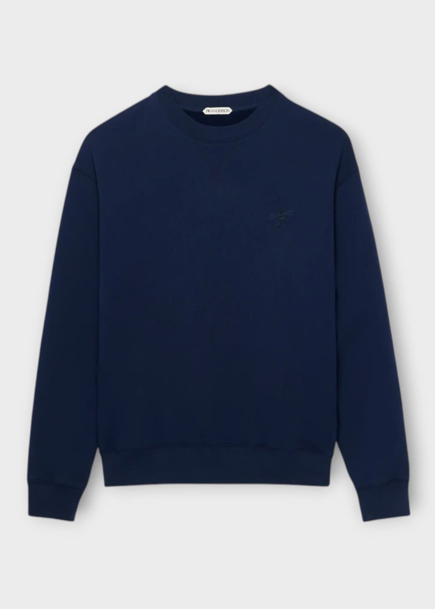 J.W. Anderson J.W.Anderson Sweatshirt, Navy, Ribbon Anchor Brushed Back Fleece Sweatshirt In Navy