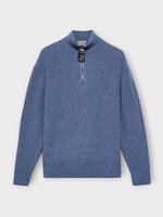 J.W. Anderson J.W.Anderson Knitwear, Blue, Wool & Cotton Mix Half-Zip Jumper In Smoke Blue