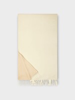 Loro Piana Loro Piana Scarf, Multi, Cashmere Two Tone Fringed Scarf In Shea Butter & Hazelnut Cream