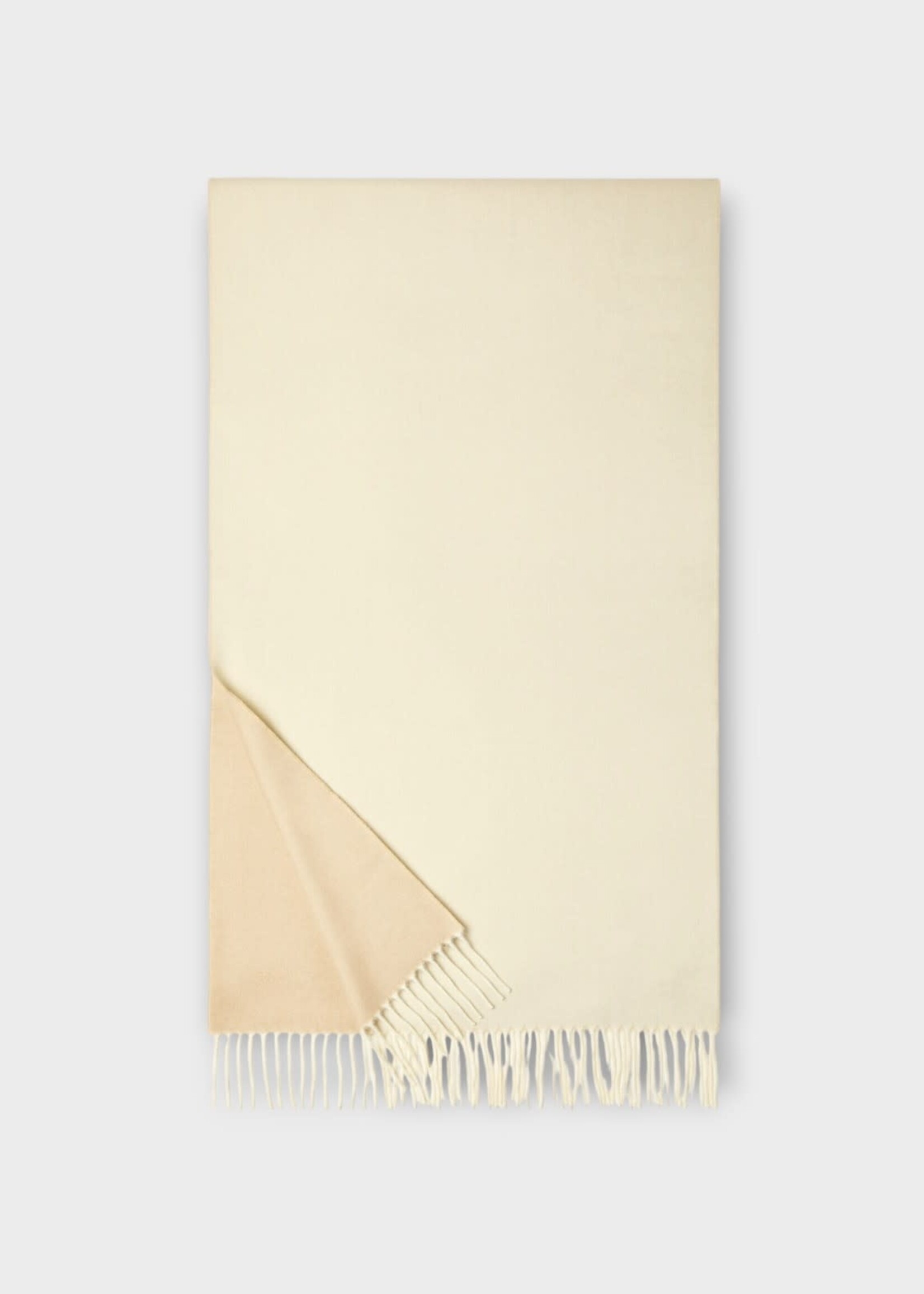 Loro Piana Loro Piana Scarf, Multi, Cashmere Two Tone Fringed Scarf In Shea Butter & Hazelnut Cream