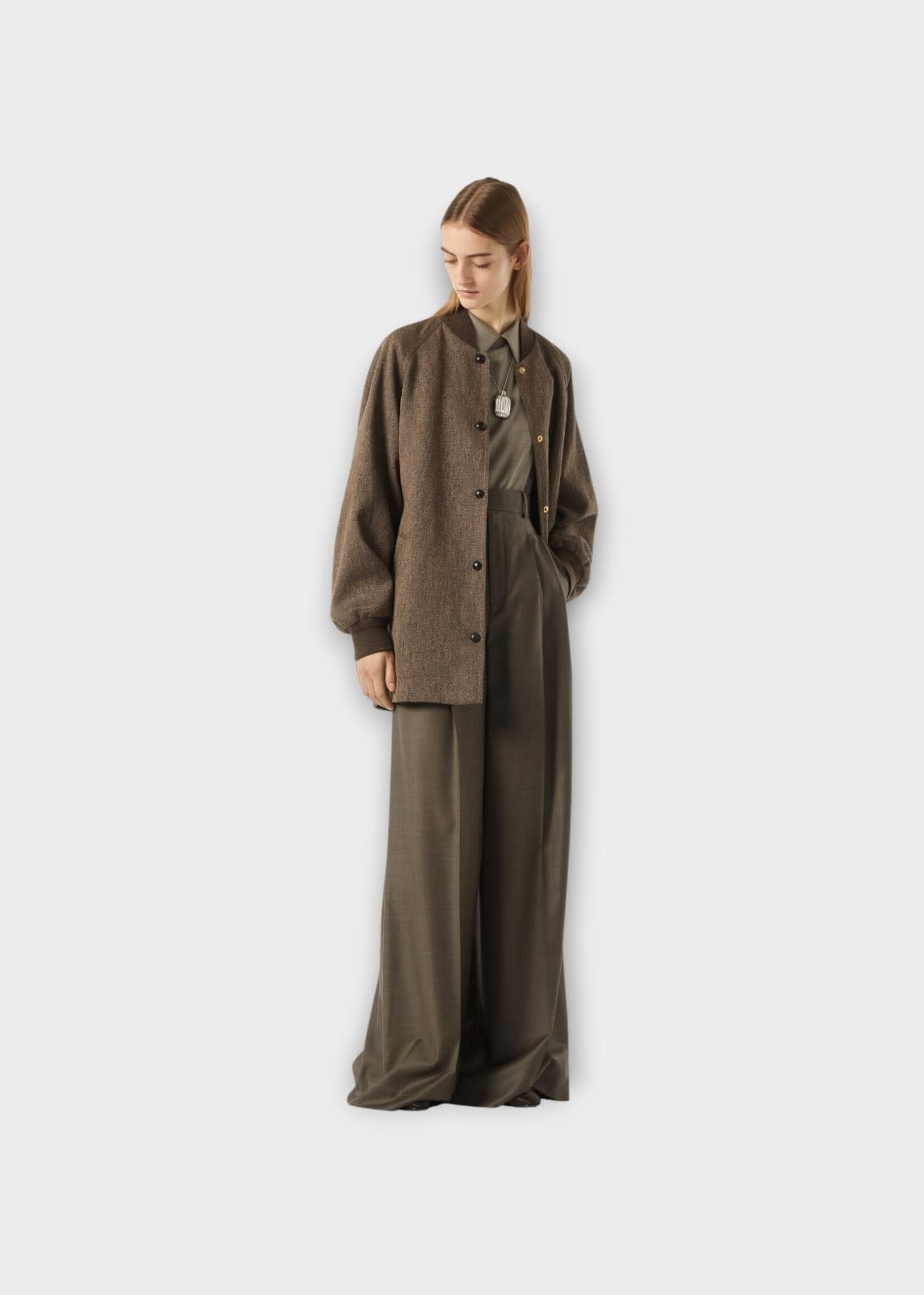 Loro Piana Loro Piana Coat, Brown, Maxfield Linen Coat In Soil Brown Cream & White Twill