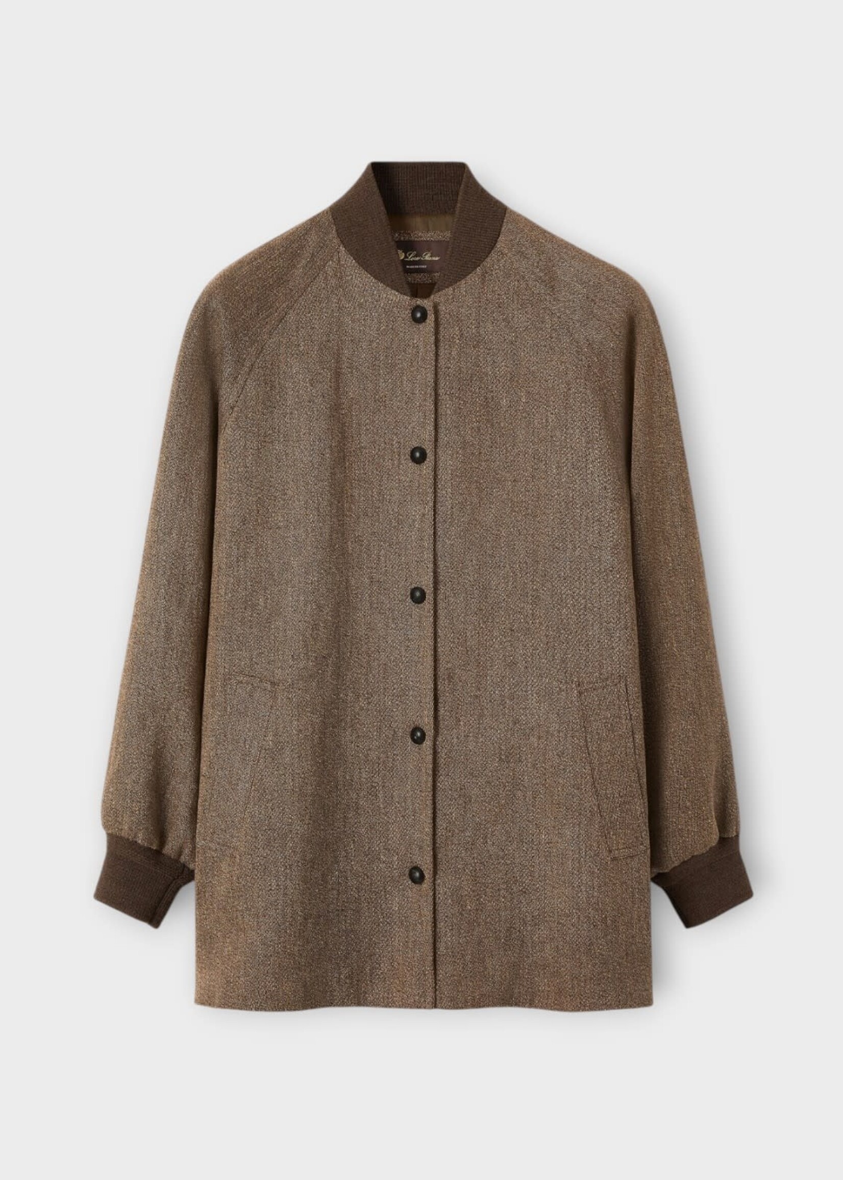 Loro Piana Loro Piana Coat, Brown, Maxfield Linen Coat In Soil Brown Cream & White Twill