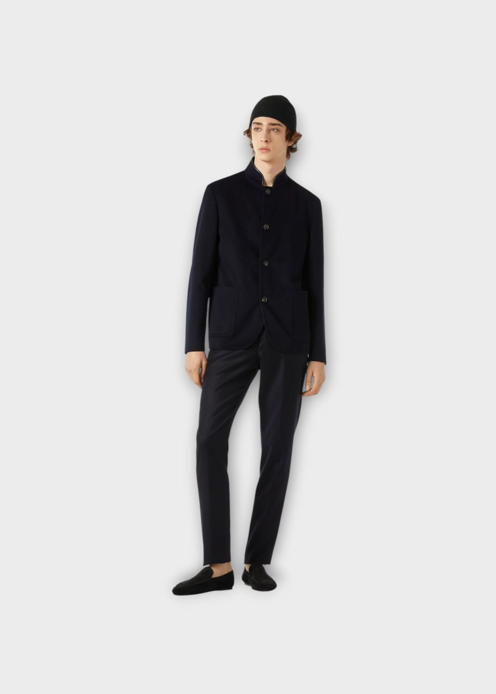 Loro Piana Loro Piana Jacket, Navy, Spagna Cashmere Storm System Standing Collar Jacket In Blue Navy