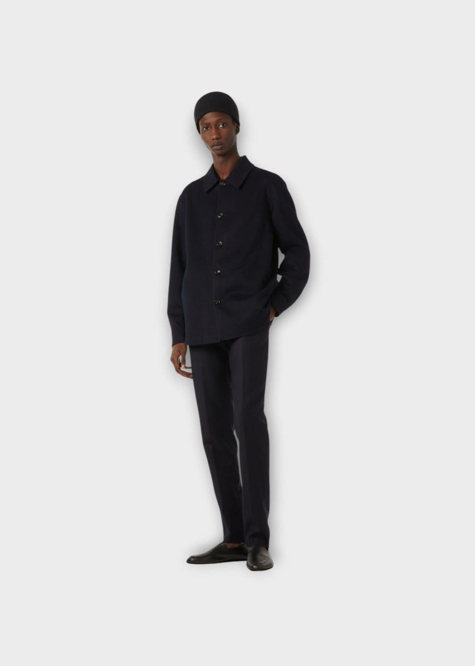 Loro Piana Loro Piana Jacket, Navy, Elian Cashmere Collared Overshirt In Blue Navy