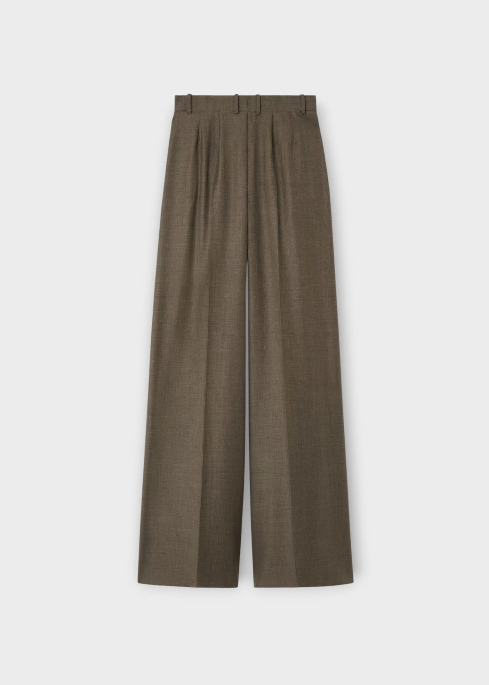 Loro Piana Loro Piana Trousers, Brown, Stephen Wool Wide Leg Tailored Pants In Coffee Powder