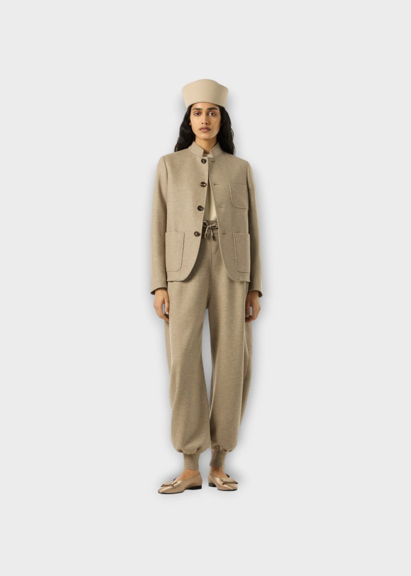 Loro Piana Loro Piana Trousers, Beige, Rio Bodro Cashmere Mix Balloon Pants In Warm Sand Melange