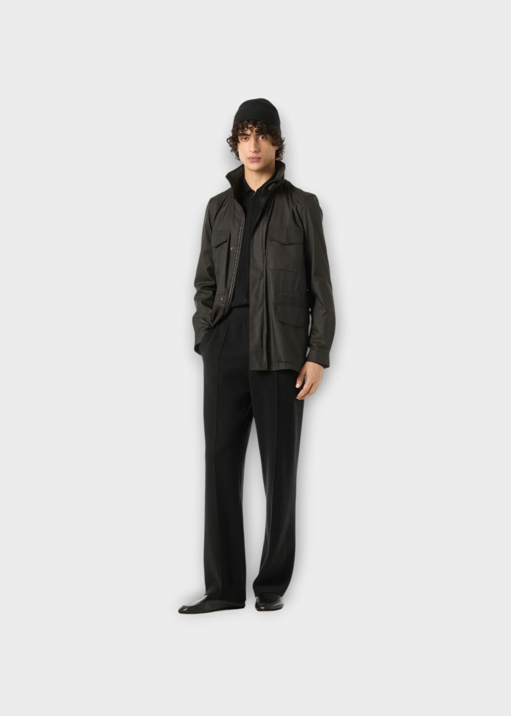 Loro Piana Loro Piana Jacket, Brown, Traveller Field Silk Rain System Jacket In Houndstooth Dark Brown w/ Patch Pockets