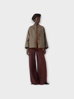 Loro Piana Loro Piana Knitwear, Red, Siena Silk Cotton Wide Leg Trousers In Soft Plumwood