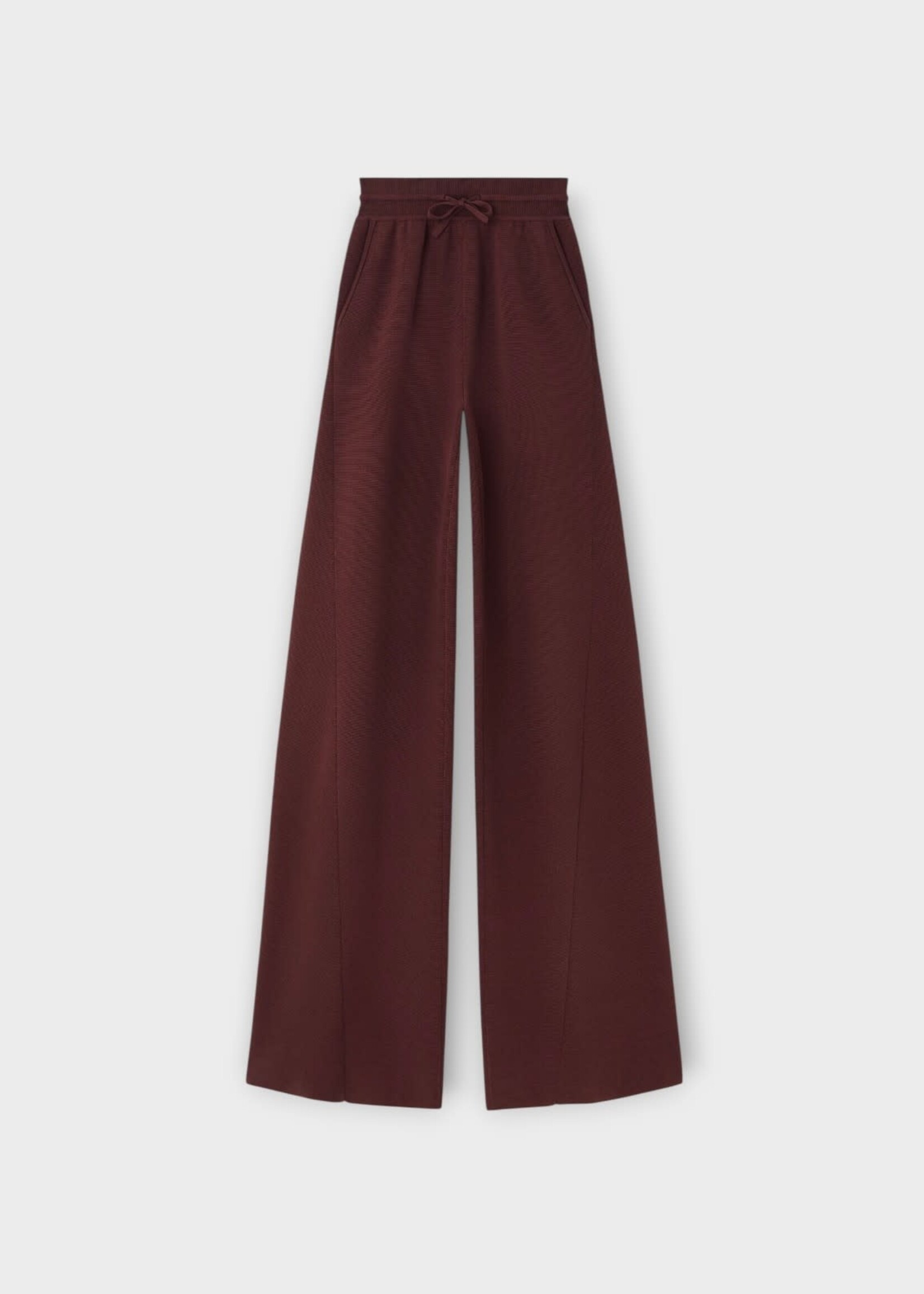 Loro Piana Loro Piana Knitwear, Red, Siena Silk Cotton Wide Leg Trousers In Soft Plumwood