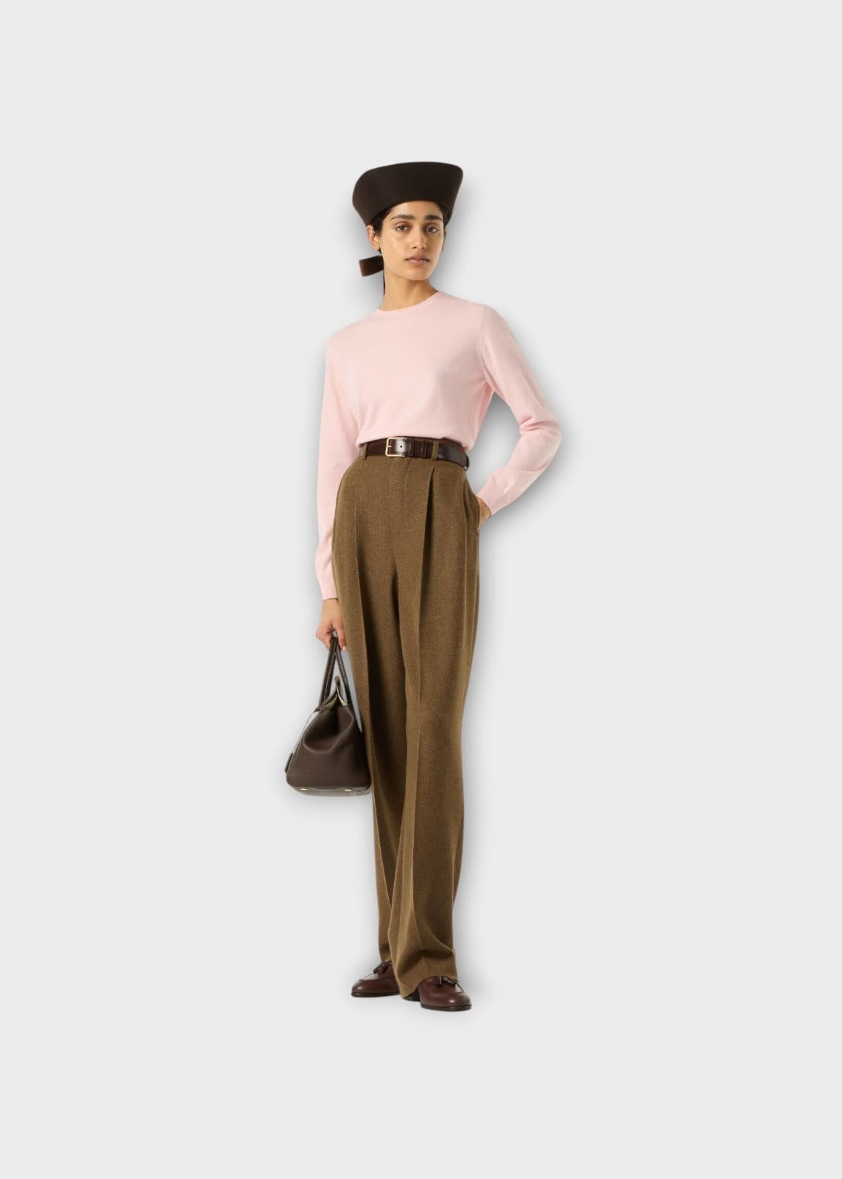 Loro Piana Loro Piana Knitwear, Pink, Sergio Cashmere Crewneck Sweater In Orchid Haze