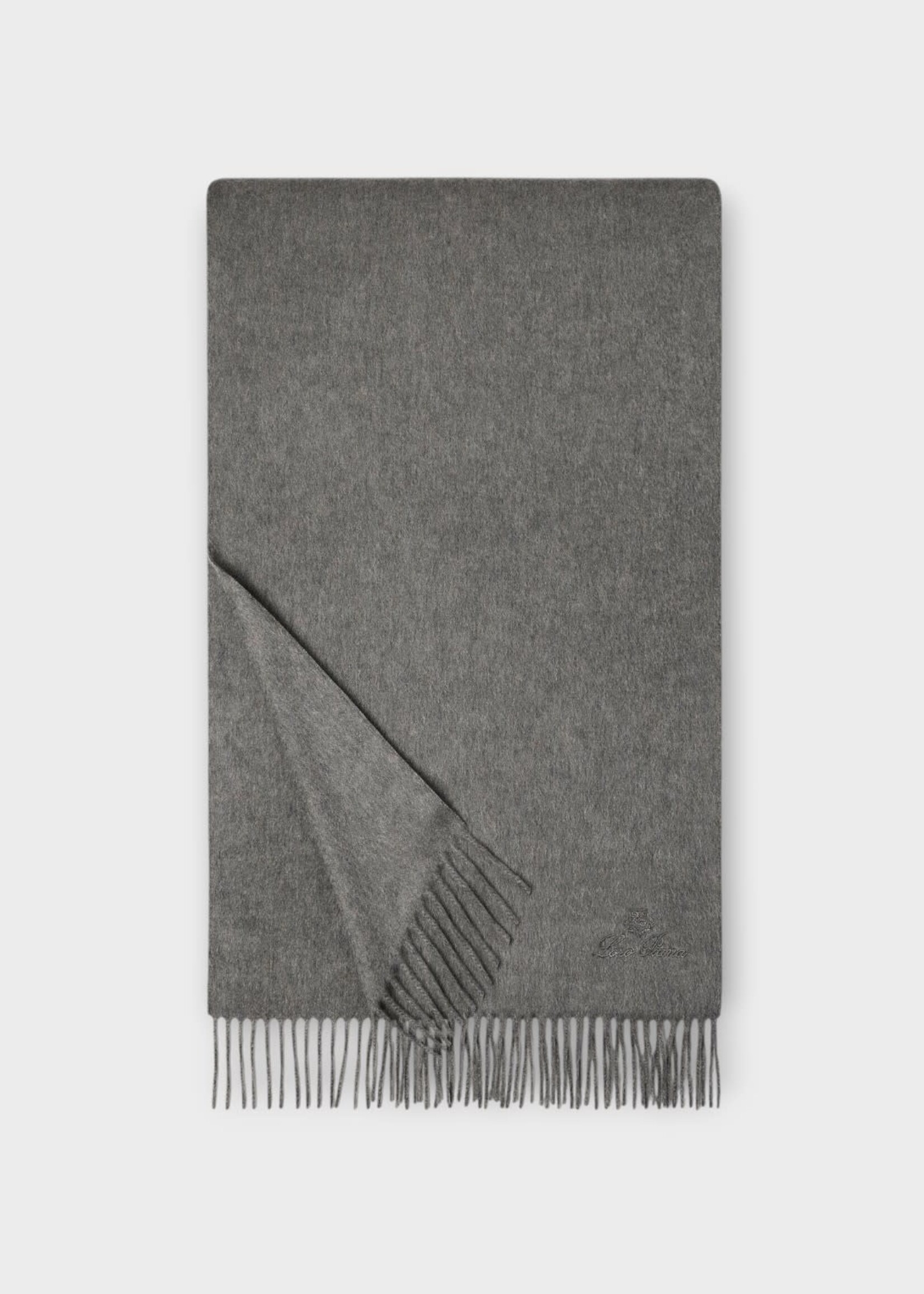 Loro Piana Loro Piana Scarf, Grey, Leggera Grande Unita Cashmere Fringed Scarf In Grey Melange