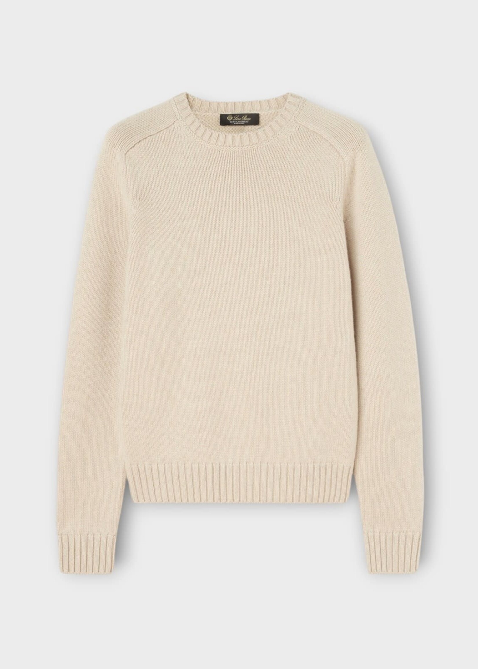 Loro Piana Loro Piana Knitwear, White, Parksville Cashmere Crewneck Sweater In Natural Melange