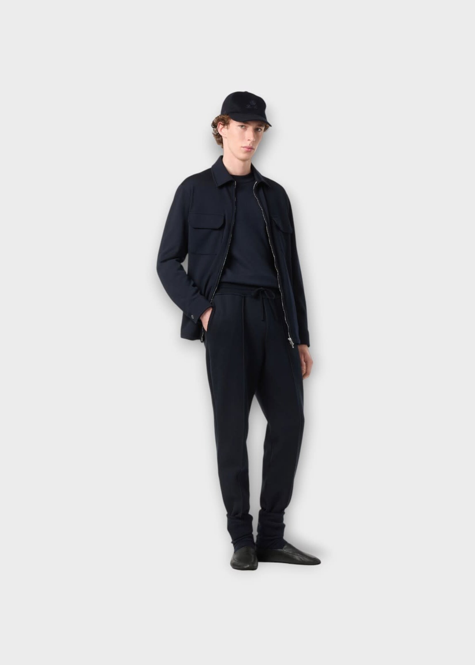 Loro Piana Loro Piana Trousers, Navy, Whitney Cashmere & Silk Jogger Pants in Blue Navy