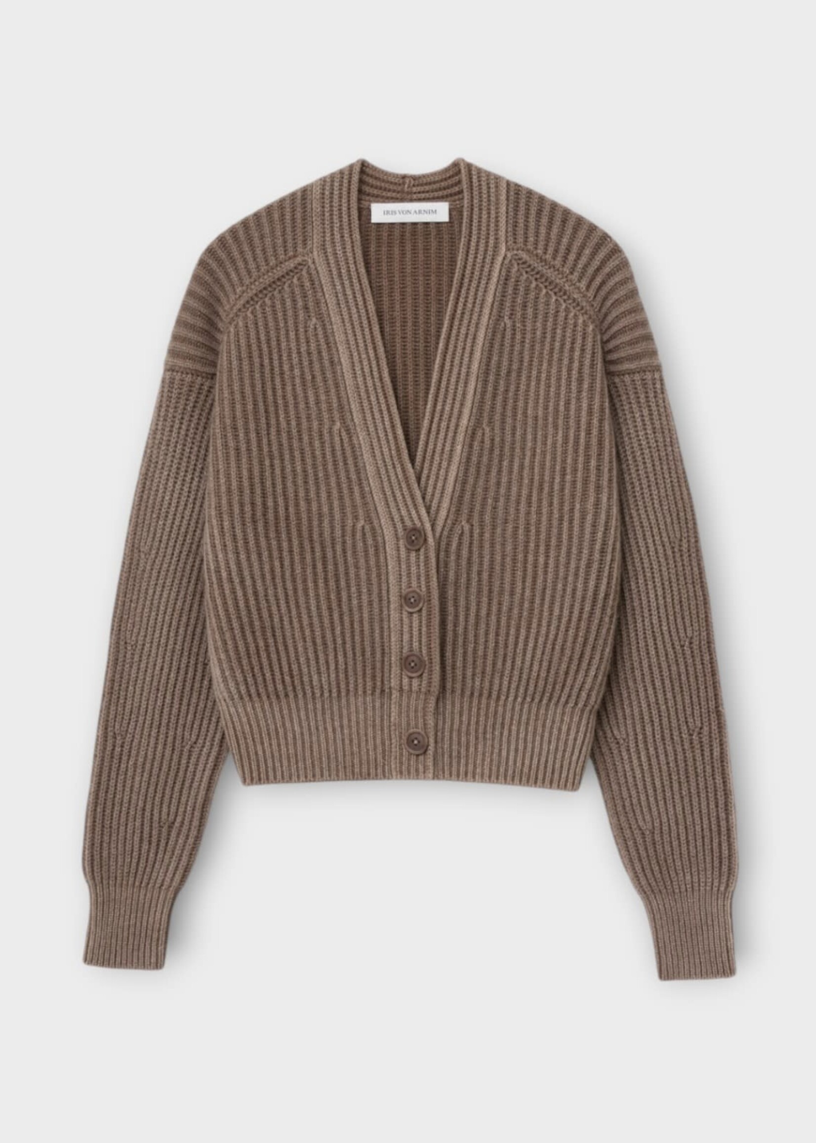 Iris Von Arnim Iris von Arnim Knitwear, Brown, Palora Cashmere V-Neck Cardigan In Taupe