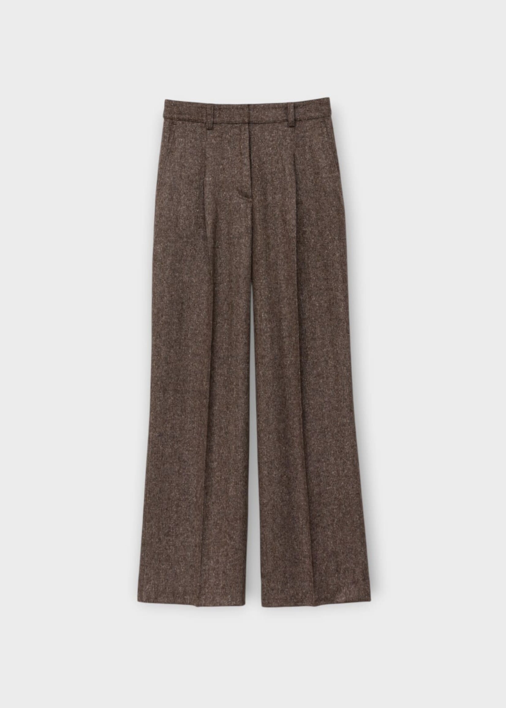 Iris Von Arnim Iris von Arnim Trousers, Beige, Venia Wool & Silk Brushed Herringbone Pants In Alabaster