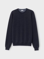 Iris Von Arnim Iris von Arnim Knitwear, Blue, Dawson Wool Crew Neck Knitwear In Midnight & Blue