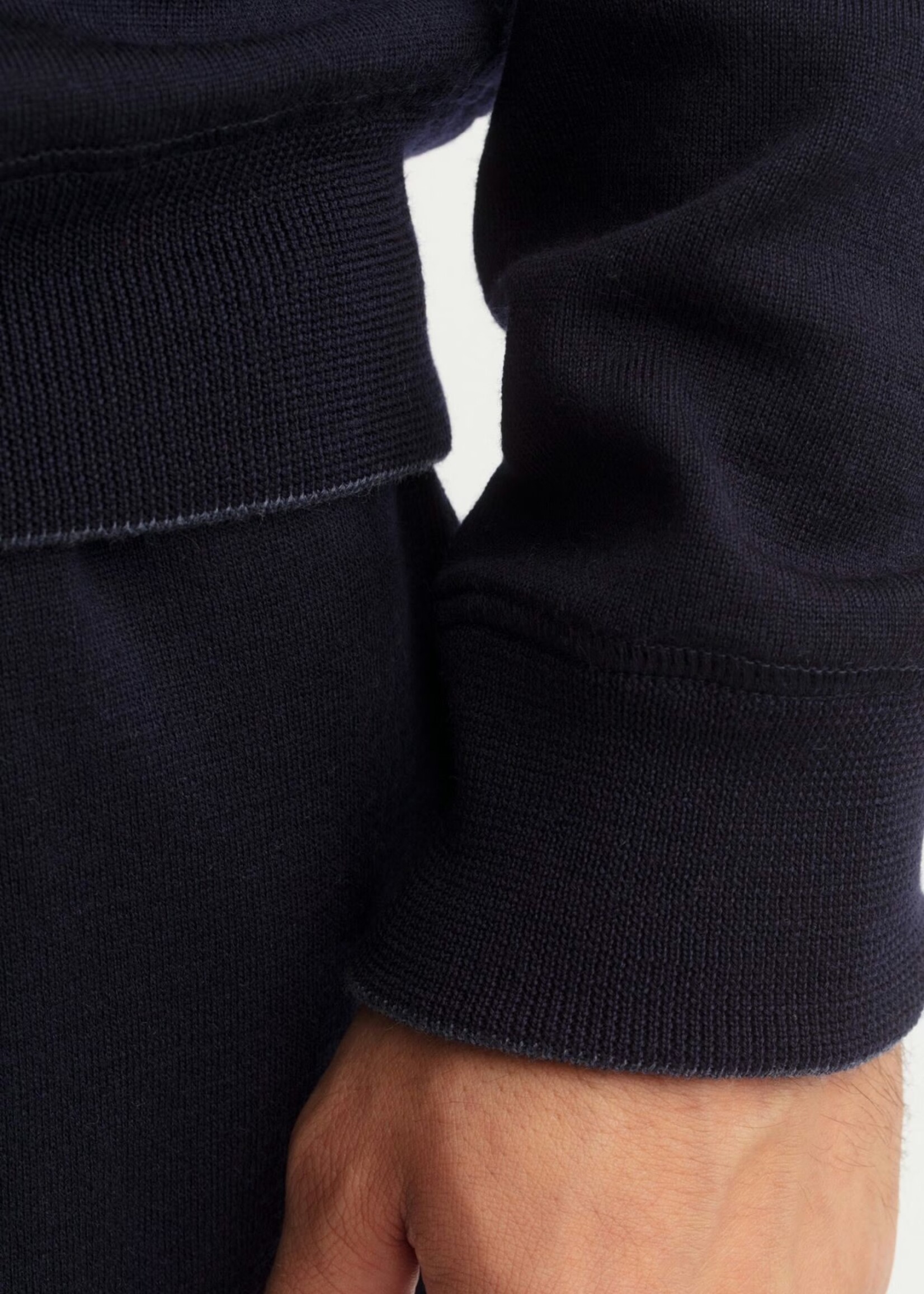 Iris Von Arnim Iris von Arnim Knitwear, Blue, Dawson Wool Crew Neck Knitwear In Midnight & Blue