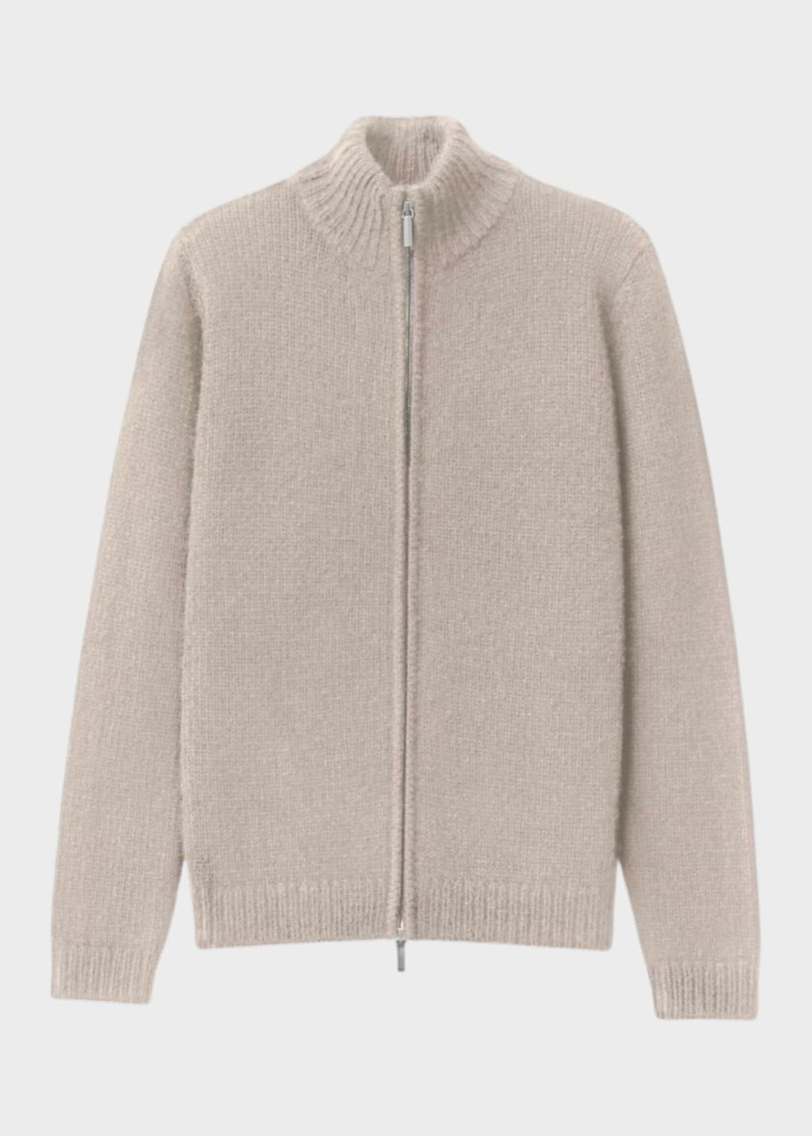 Iris Von Arnim Iris von Arnim Knitwear, Beige, Felias Cashmere & Silk Zipped Knitwear In Kitt
