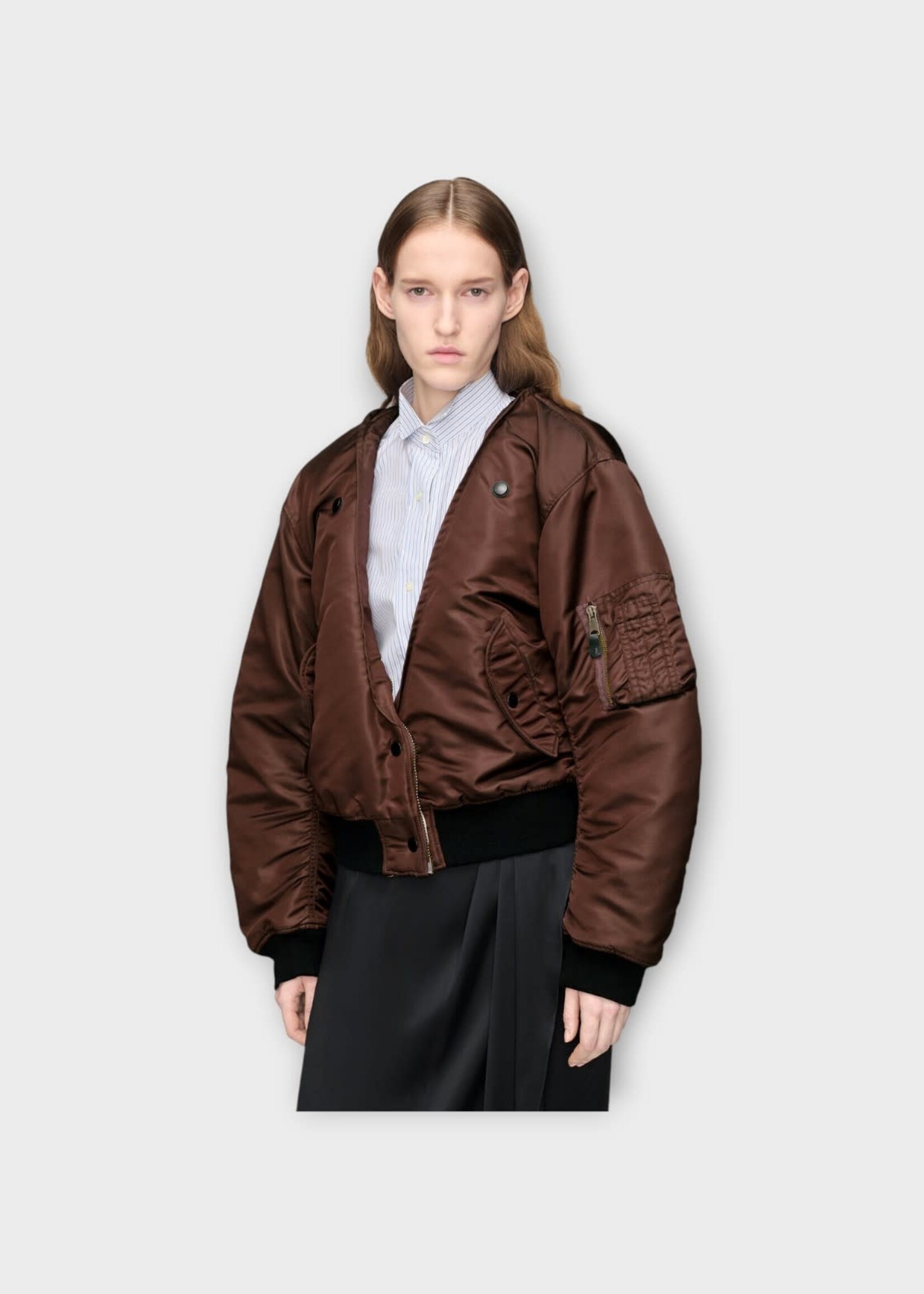 Maison Margiela Maison Margiela Jacket, Brown, Reversible Zipped Bomber In Dark Brown
