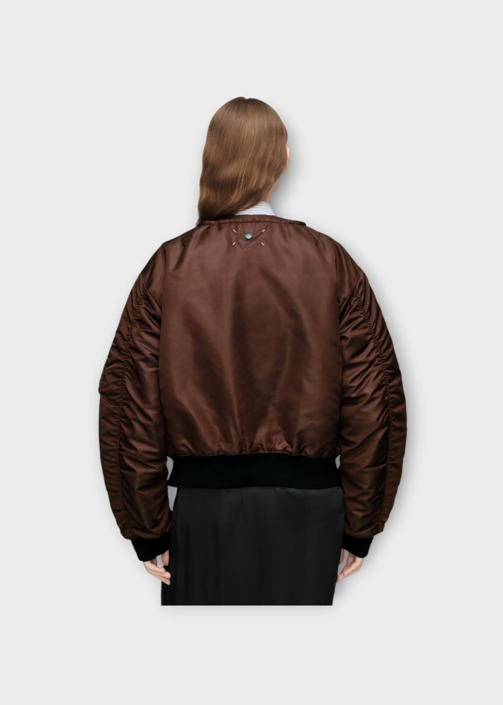 Maison Margiela Maison Margiela Jacket, Brown, Reversible Zipped Bomber In Dark Brown