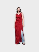 Maison Margiela Maison Margiela Dress, Red, Satin Draped Maxi Dress In Dark Red