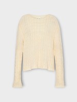 Maison Margiela Maison Margiela Knitwear, White, Wool & Cashmere Braided Crewneck In Ecru