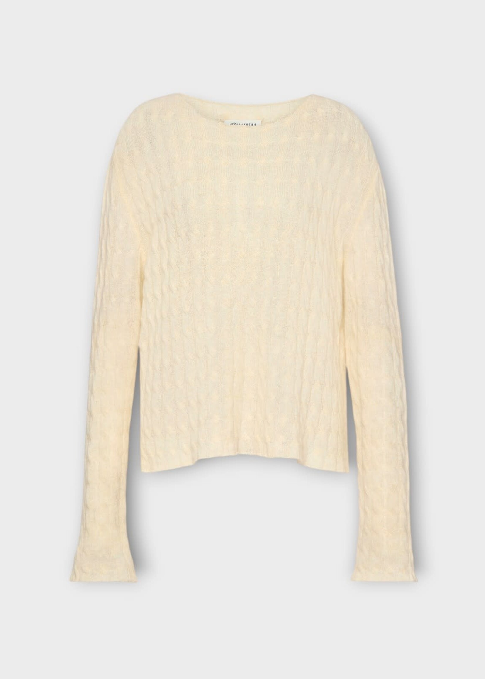 Maison Margiela Maison Margiela Knitwear, White, Wool & Cashmere Braided Crewneck In Ecru