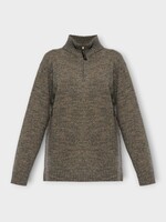 Maison Margiela Maison Margiela Knitwear, Grey, Wool & Cotton Quarter Zip Sweater In Grey & Camel