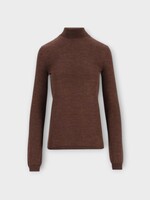 Maison Margiela Maison Margiela Knitwear, Brown, Wool Silk Underpinnings Turtleneck In Dark Brown