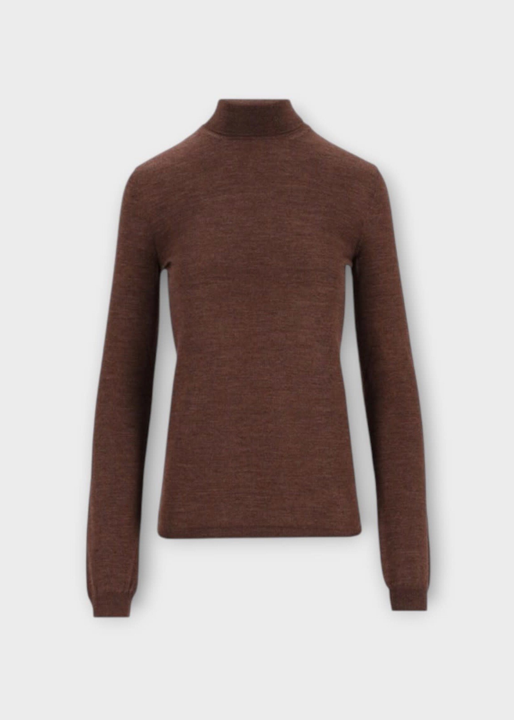 Maison Margiela Maison Margiela Knitwear, Brown, Wool Silk Underpinnings Turtleneck In Dark Brown