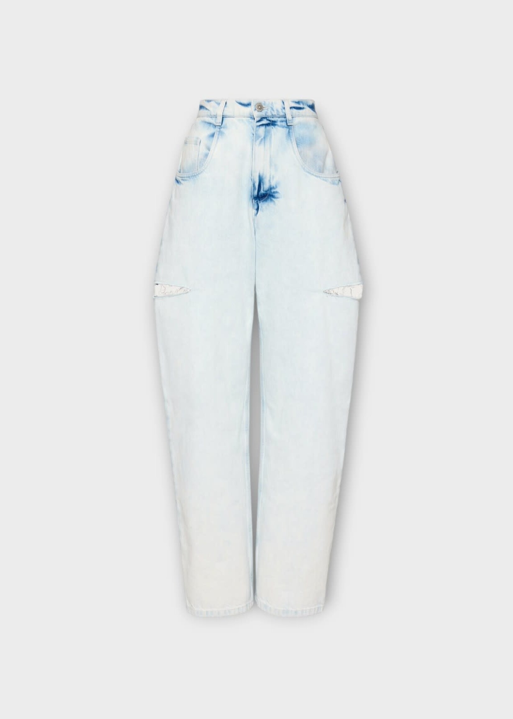 Maison Margiela Maison Margiela Jeans, Blue, Cut Out Denim Pants In Bleached Indigo Blue