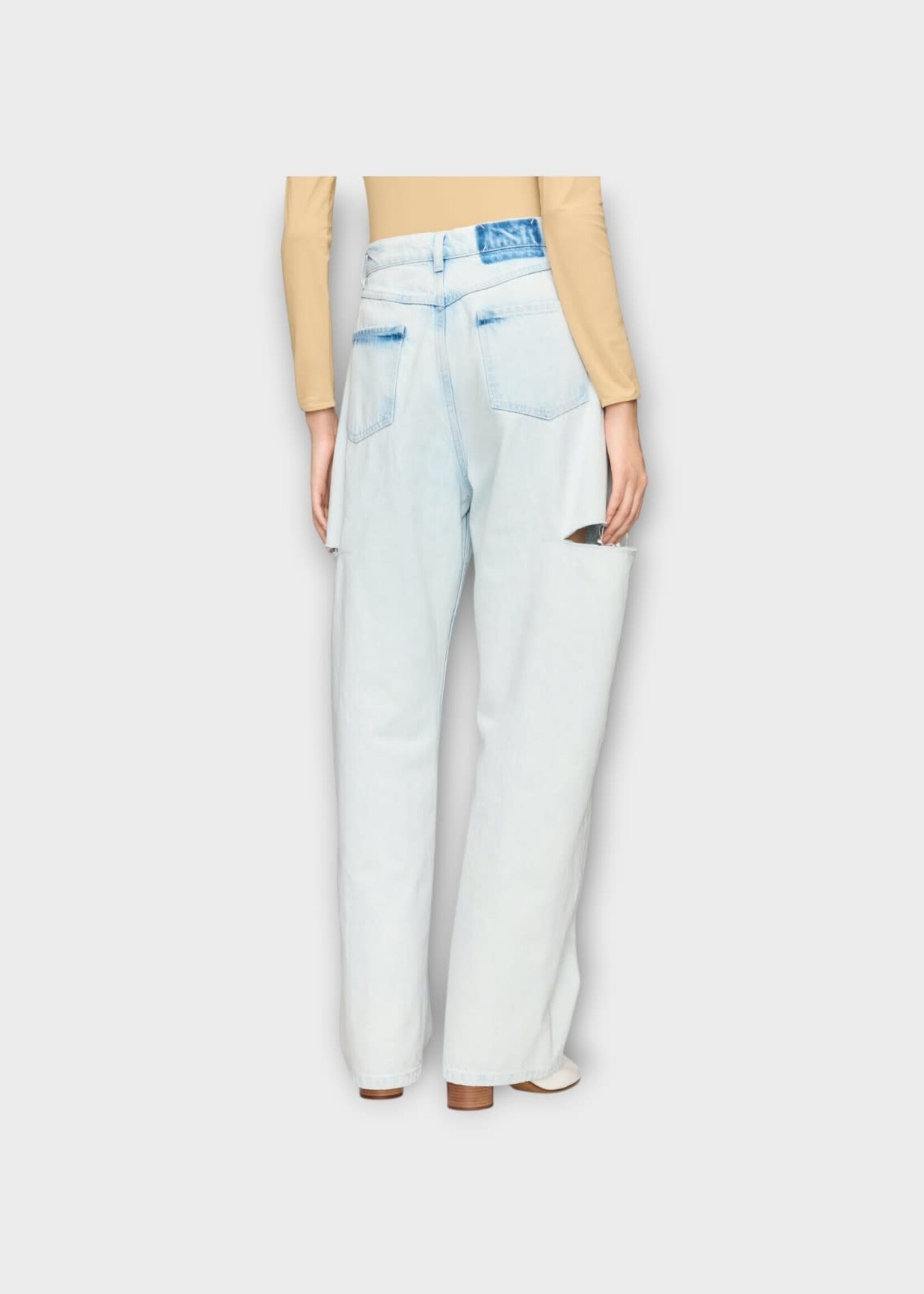 Maison Margiela Maison Margiela Jeans, Blue, Cut Out Denim Pants In Bleached Indigo Blue
