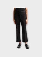 Partow Partow Trousers, Black, Sullivan Stretch Cotton Flared Ankle-Length In Black