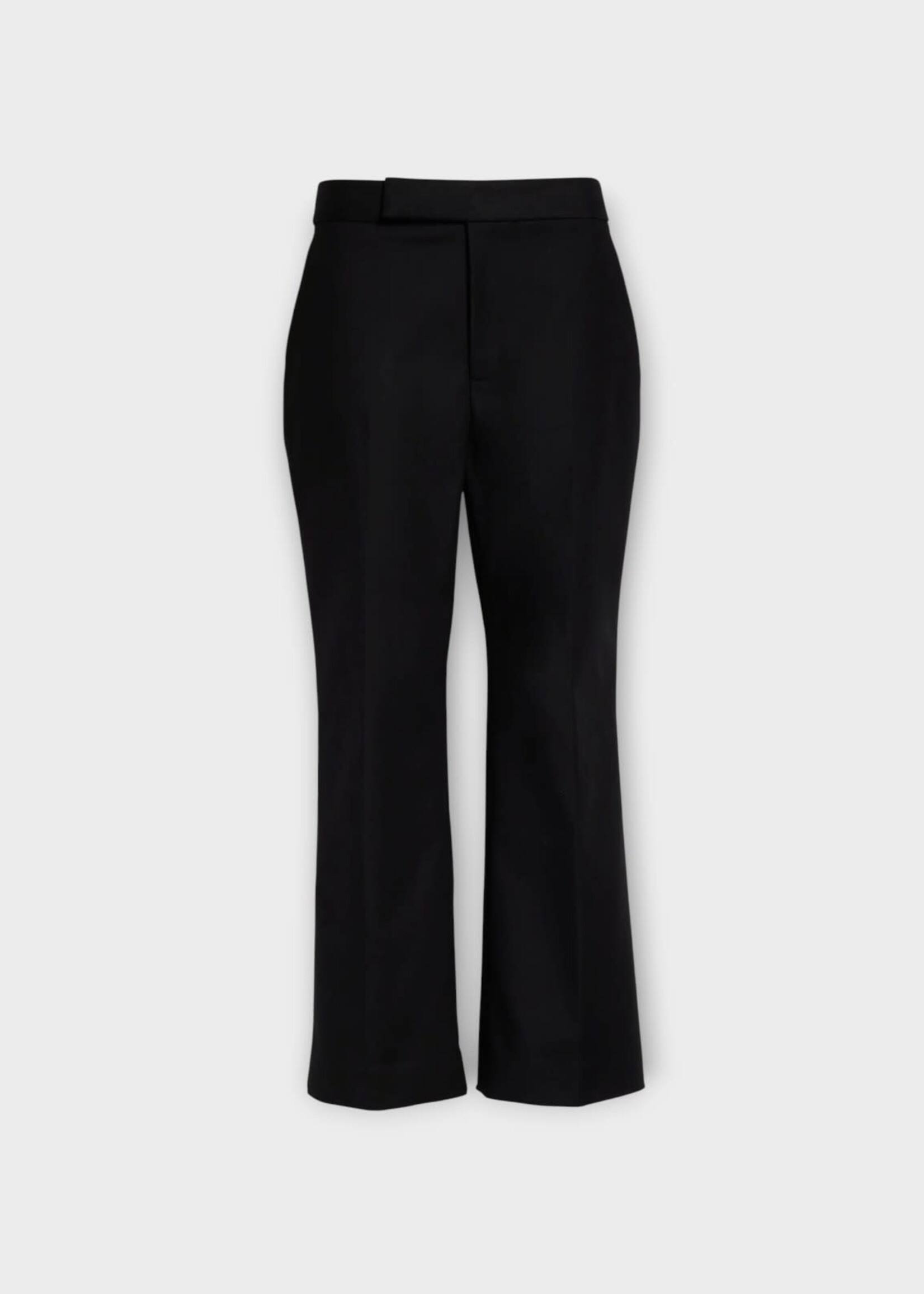 Partow Partow Trousers, Black, Sullivan Stretch Cotton Flared Ankle-Length In Black