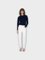 Partow Partow Jeans, White, Dylan Cotton Mid Rise Barrel Leg Denim Pants in White