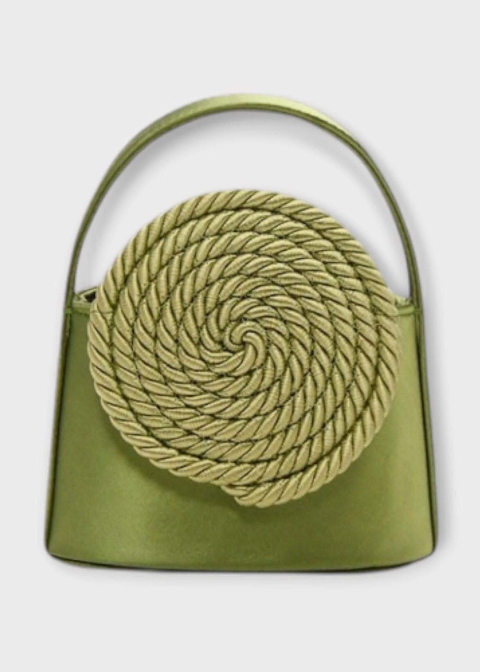 Destree Destree Bag, Green, Mini Gunther Satin Passementerie Top Handle Bag in Olive w/ Strap