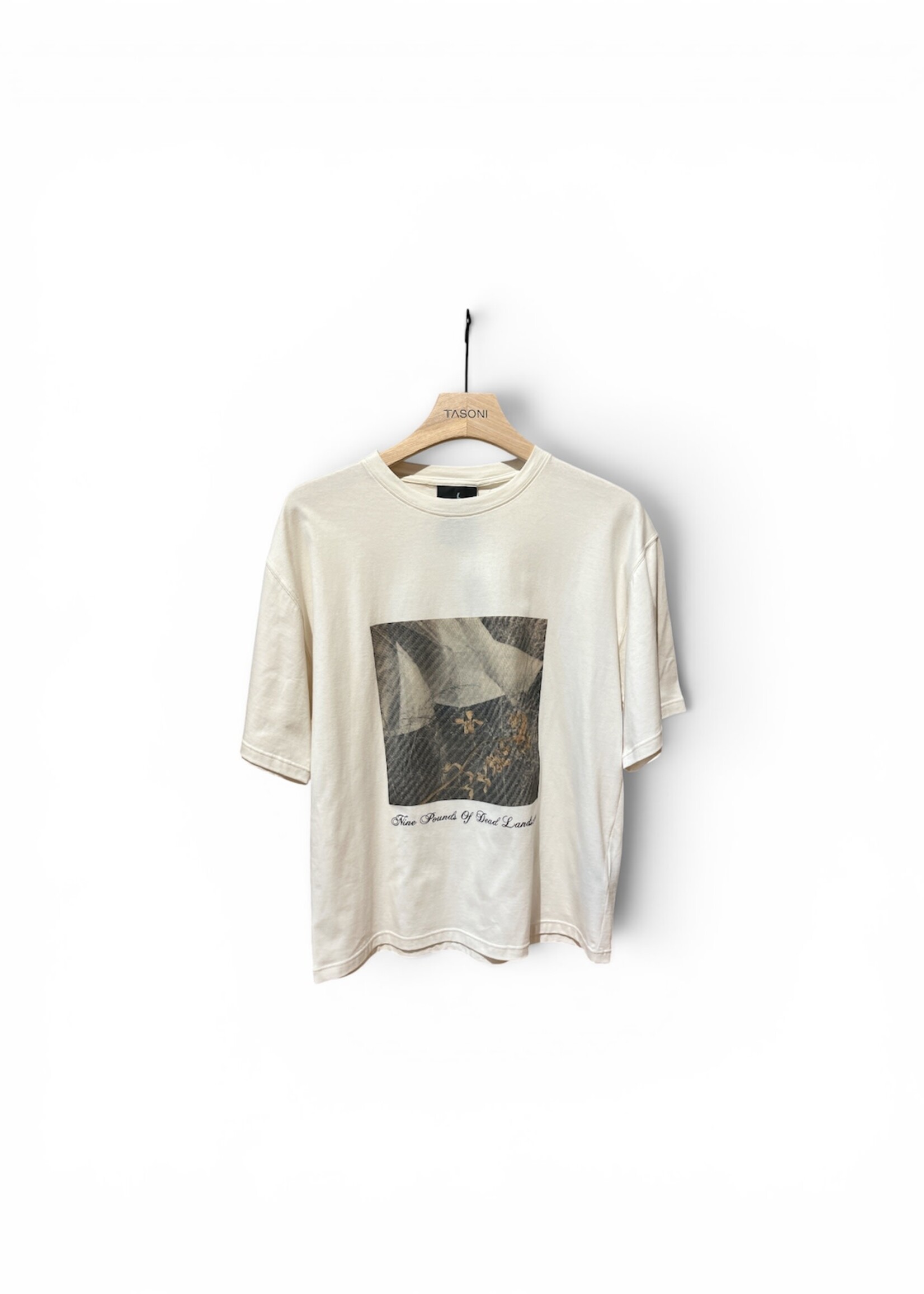 GR10K GR10K T-Shirt, White, Cotton Crew Neck Graphic T-Shirt In White w/ Print