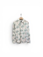 Jacquemus Jacquemus Shirt, Print, La Chemise Simon Cotton Collared Shirt in White w/ Palm trees Drawing Print