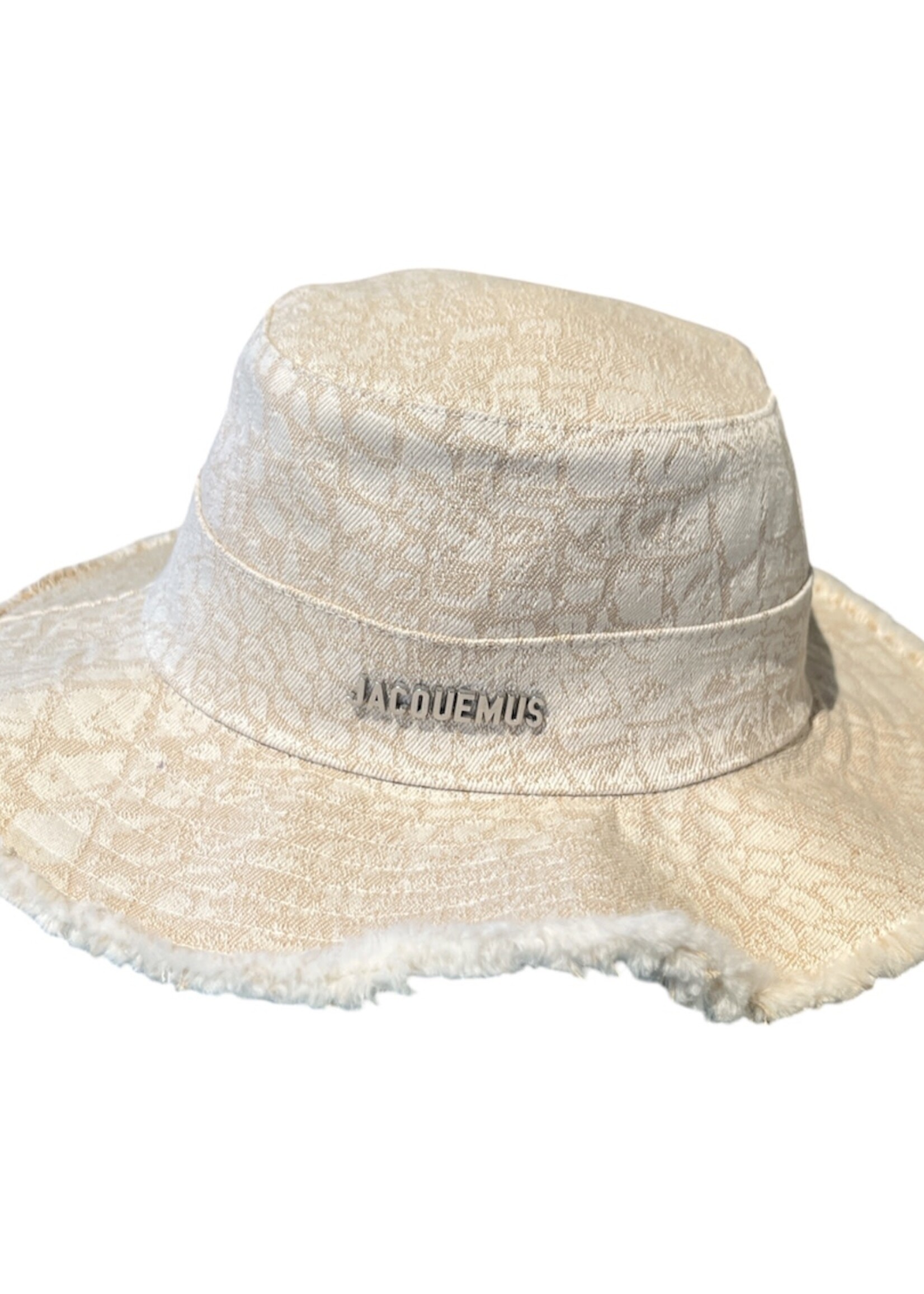 Jacquemus Jacquemus Hat, Beige, Le Bob Artichaut Cotton Bucket Hat In Croco Beige w/ Adjustable Strap